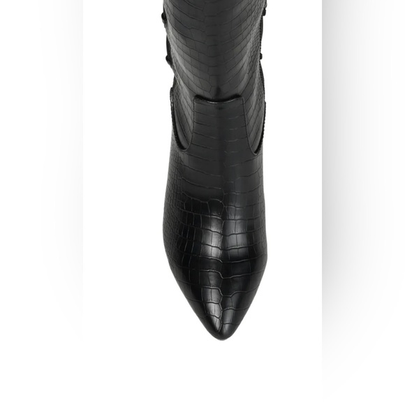 Journee Collection Women's Valorie Wide Calf Boots Croc - Picture 3 of 9